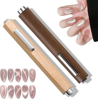 3 In 1 Cat Eye Nail Magnet Multifunctional Cat Eye Gel Nail Polish Magnet Tool, Wood Powerful Magnetic Octagonal Mahogany Shell Protective Cover For Home Diy Salon Studio, 2Pcs