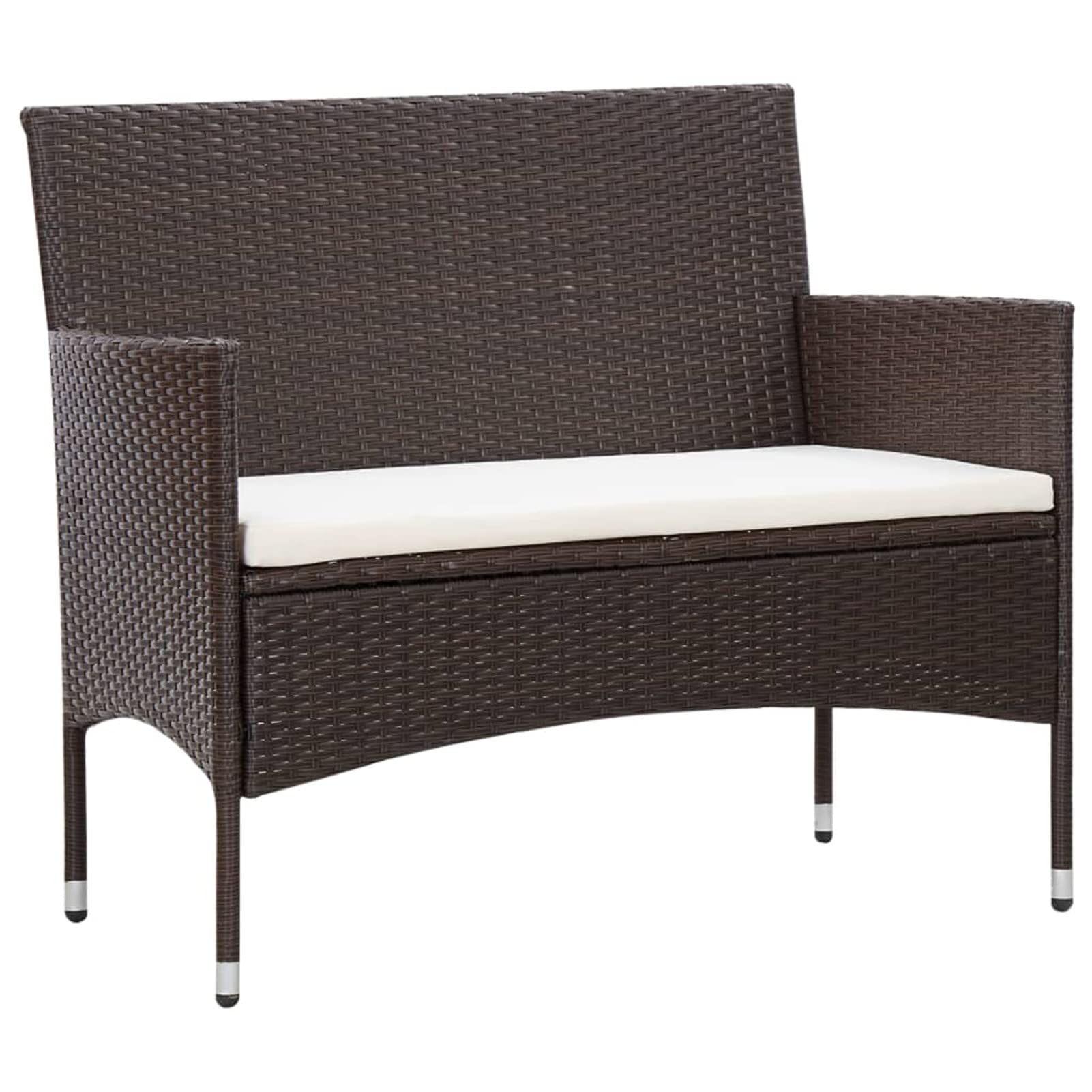 Set Muebles de jardín 5 Piezas y Cojines Set de jardín Muebles Jardin Exterior Conjunto Jardin Garden Furniture Set jardín ratán sintético marrón