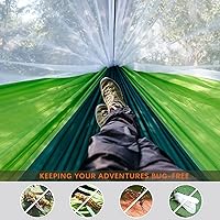 Vista 4 de Hamaca de camping Hamaca portátil con mosquitera, hamaca ligera para mochilero, columpio, accesorios de campamento para interiores, exteriores