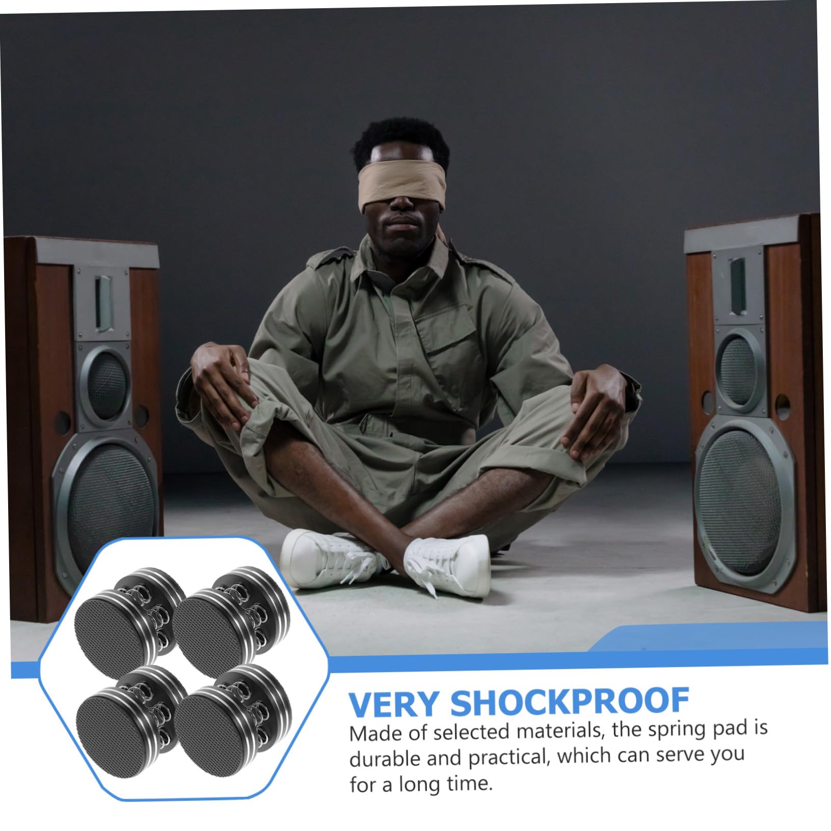 4 pezzi Piedini Isolanti per Altoparlanti con Molla in Supporti Antivibrazione per Subwoofer e Giradischi Base in Antiscivolo per Protezione Pavimento Hifi
