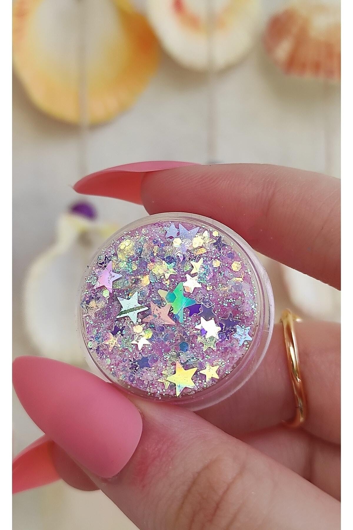 Hb Tasarım Pembe Kendinden Yapışan Makyaj Simi Glitter-Pink Galaxy, serashinegozfarı214