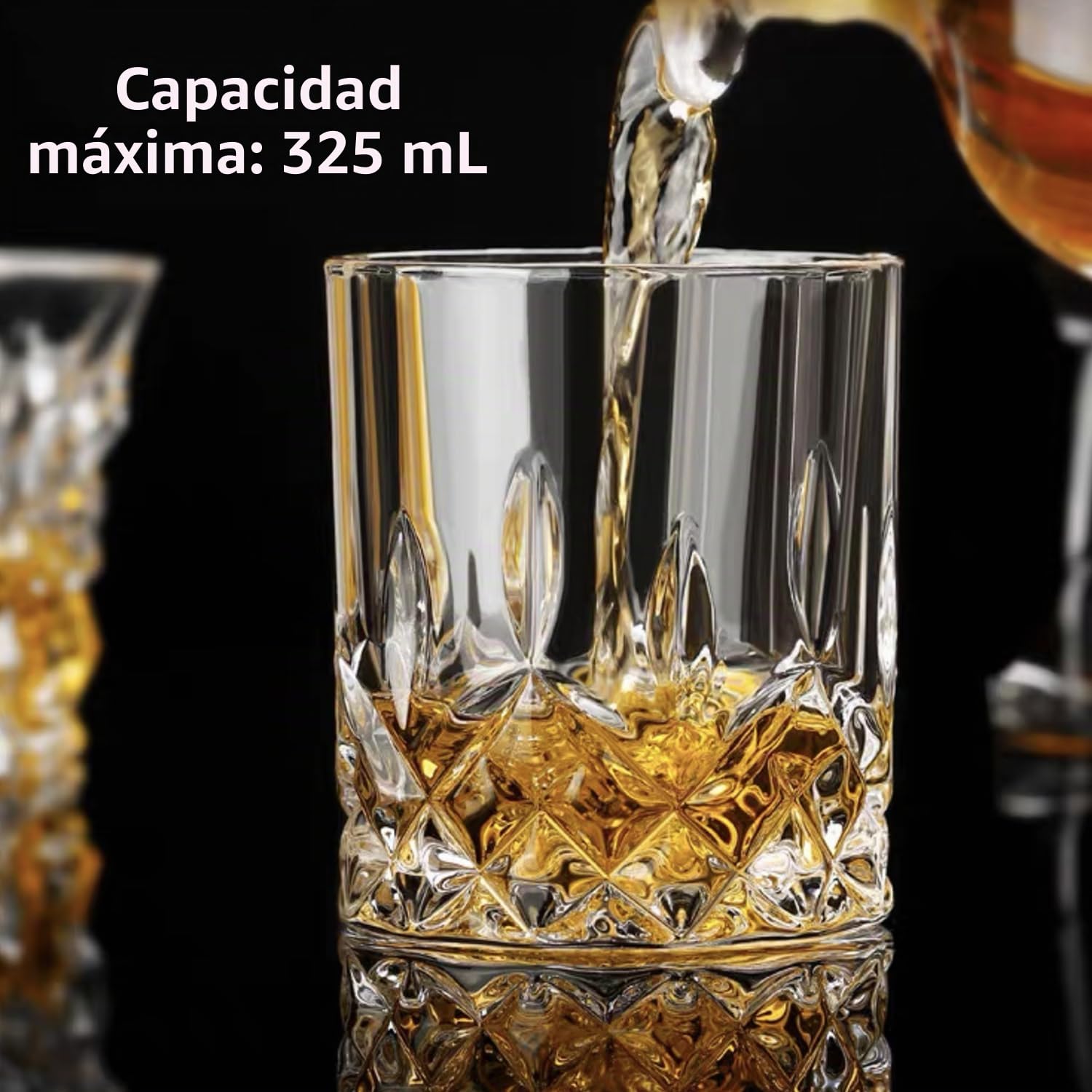 Vasos de whisky – Juego de 6 vasos de 325 ml para whisky escocés, ron, bourbon y más | Vasos de 325 ml aptos para lavavajillas para whisky, bourbon, escocés, ron, cócteles y regalos