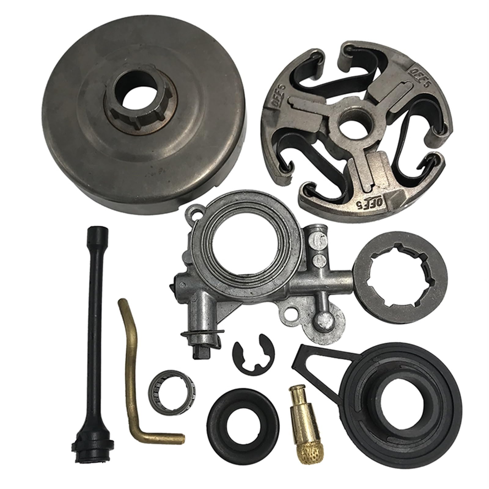 Filtr pompy oleju 3/8"-7T Zestaw zębatek ślimakowych bębna sprzęgła, do pił łańcuchowych Husqvarna, 362 365 371 372 Zestaw przekładni ślimakowej pompy oleju piły łańcuchowej