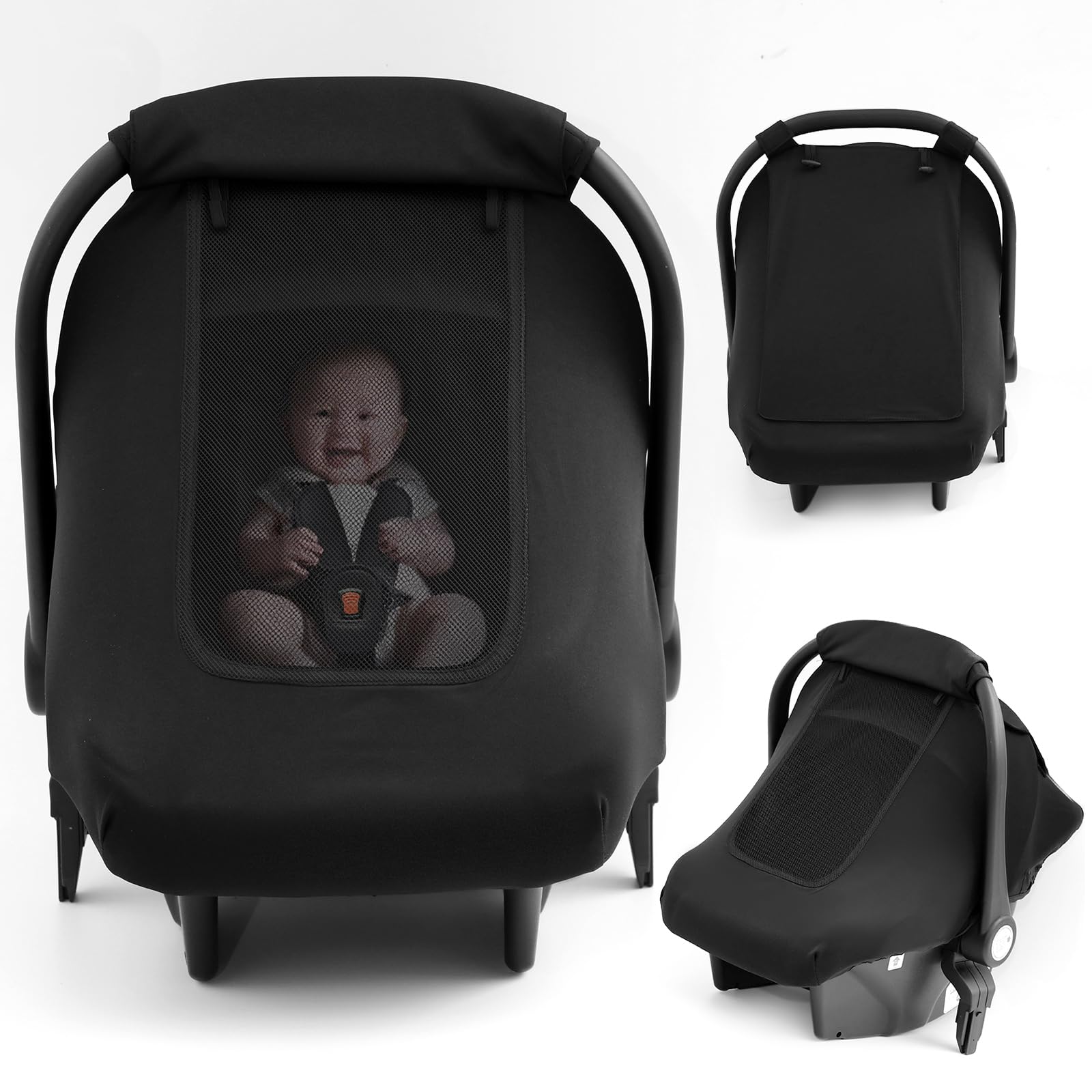 Poussette 3 en 1 Système de Voyage Pliable Pneus Caoutchouc 0-4 Ans