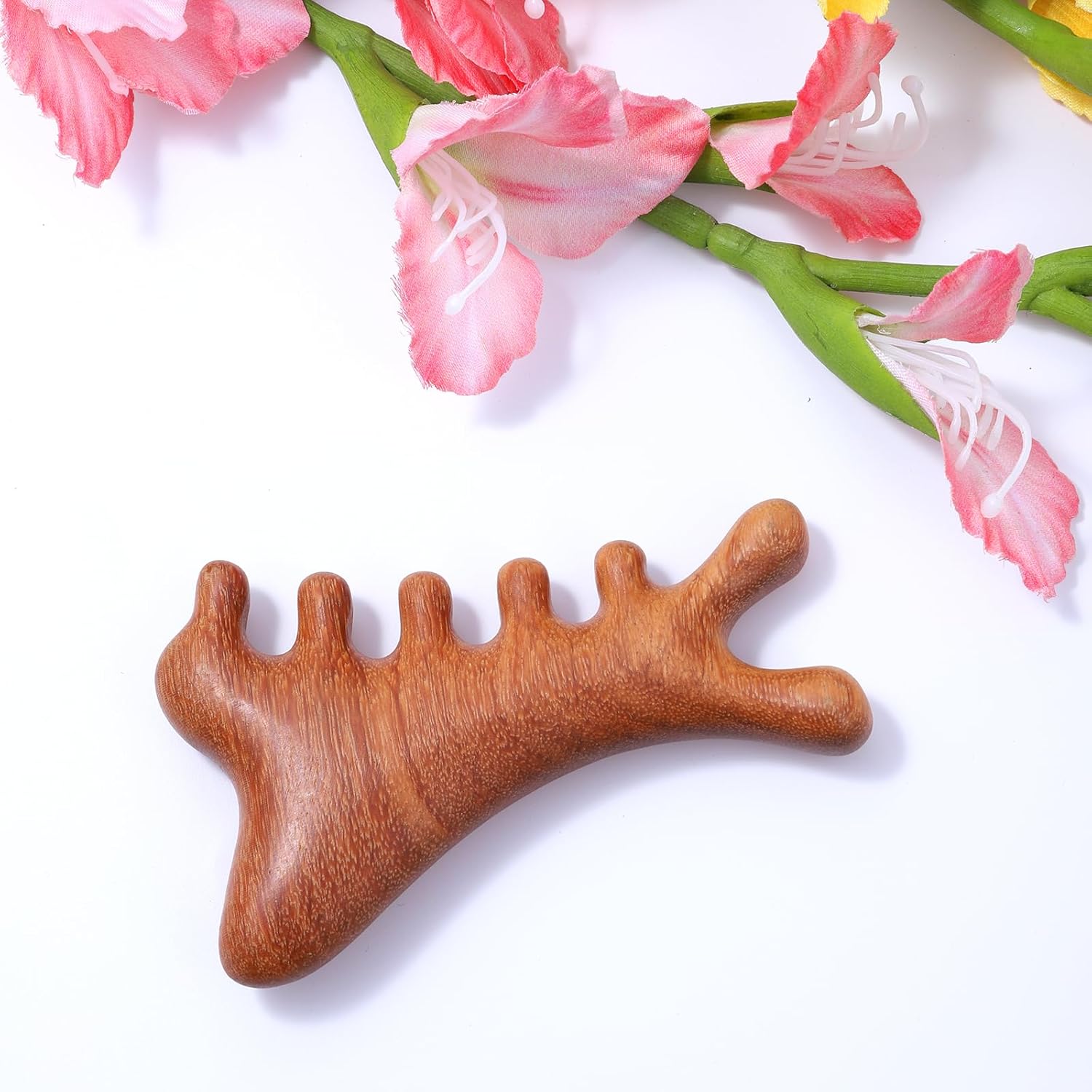 2PCS Massage Comb Wooden Scalp Massager Scalp Combs Sandalwood Comb for Head Neck Therapy Face Care Relaxation - Image 7