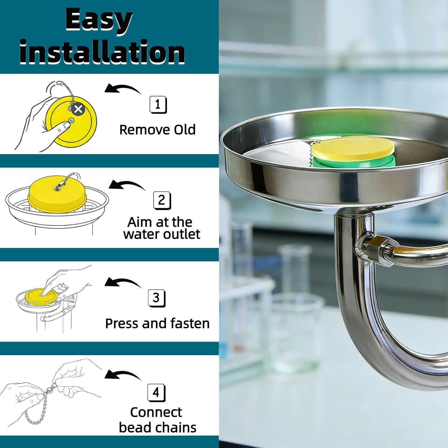 s53-063 Black Eye/face wash dust Cover Cap, Yellow - Protective Yellow Cap for Safety Shower & Eye/Face Wash Units