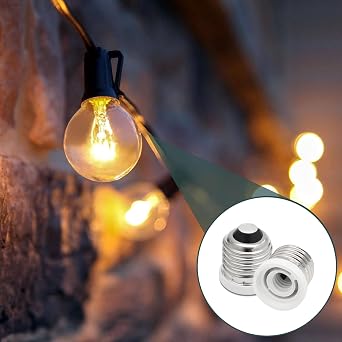 6 Pack E26 to E12 Adapter, Medium to Candelabra Screw Bulb Socket E27 to E12 Reducer, Silver Lamp Adapter