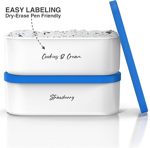 Miniatura 2 de Recipientes para helados  2 cuartos de galón Ea. (juego de 2)  Almacenamiento de congelador reutilizable premium para tina de helado casera para