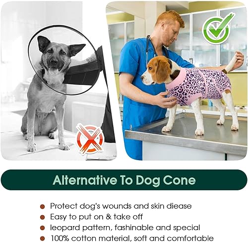 Miniatura 218 de Kuoser Traje de cirugía para perro, cómodo traje de recuperación para perros, mameluco protector posoperatorio, alternativa suave al cuello E