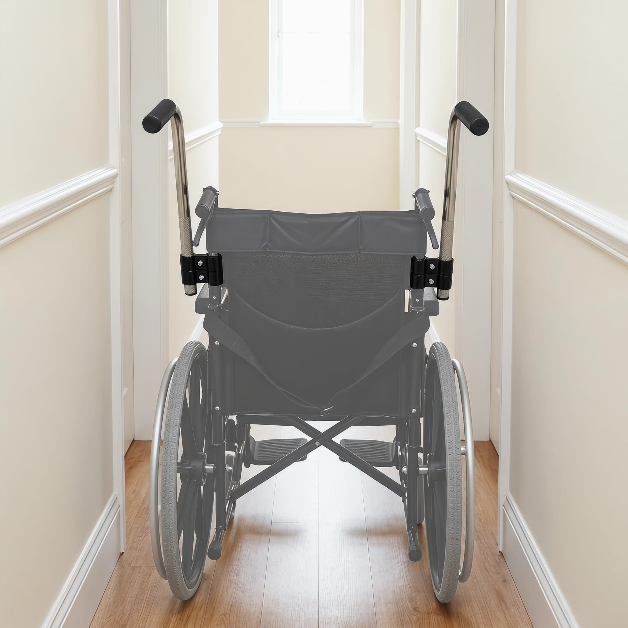 Homoyoyo Extensores de mango de silla de ruedas, 2 piezas de acero inoxidable de repuesto con fácil instalación para adultos discapacitados