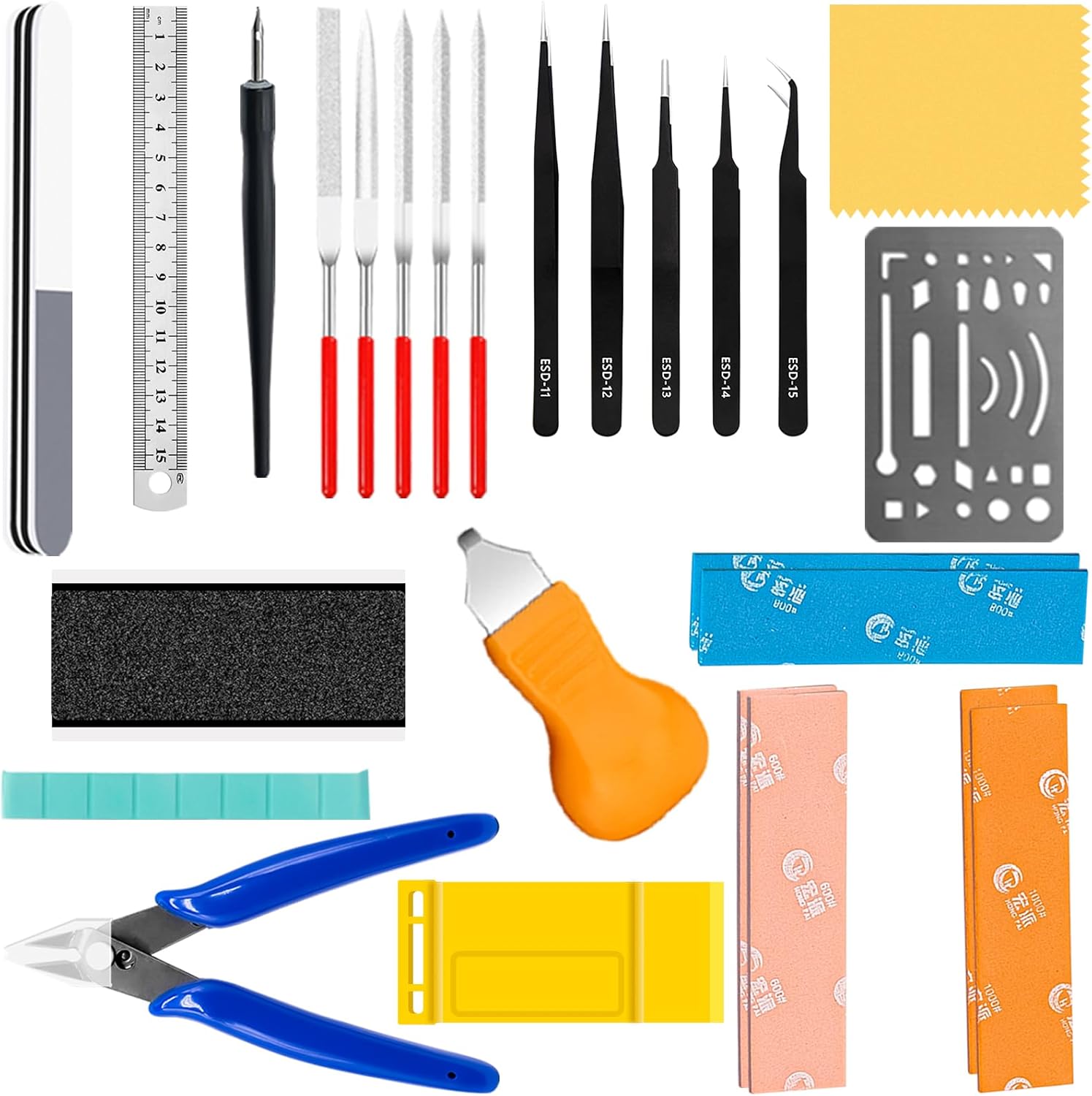 28Pcs Hobby Building Tools Kit, Modeler Basic Tools Craft Set for Gundam Model Building Assembling Repairing