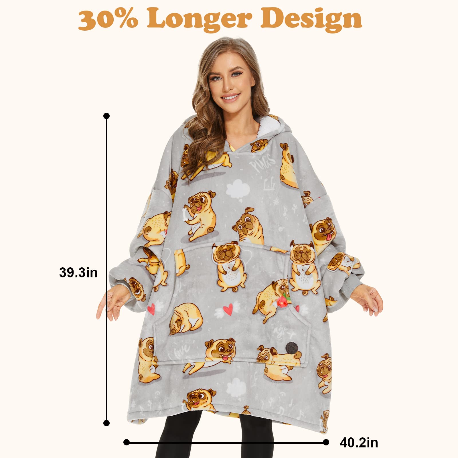 THREE POODLE Sudadera Manta con Capucha, Oversize Bata Manta Polar Mujer para Niños, con Capucha Ultra Suave y Cálida, Sudadera para Mujer, Hombre y Niño, Regalo - Size A, Yoga Cat