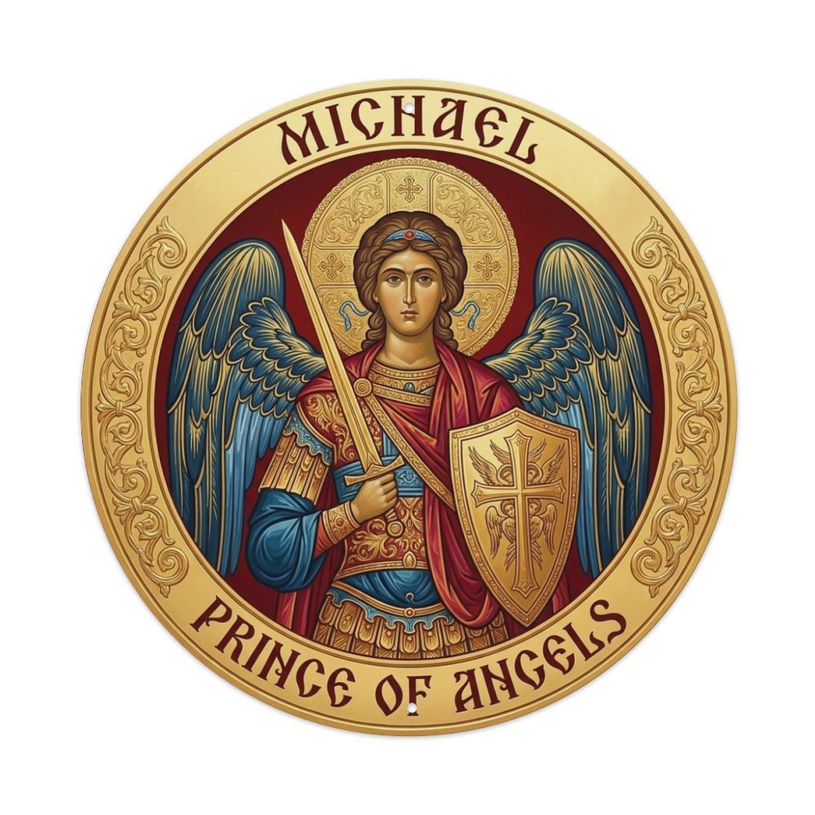 Prince of Angels St Michael Archangel Guardian Metal Tin Sign