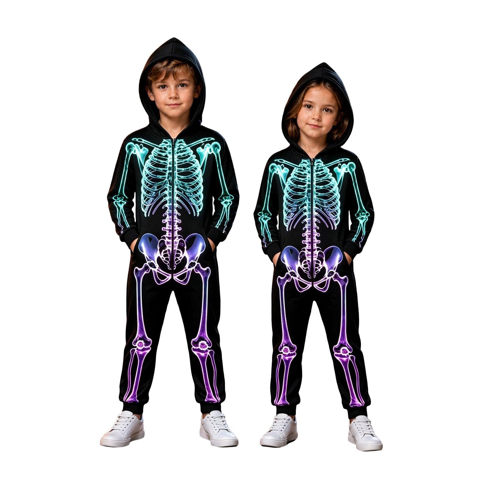 Bat Costume for Kids Skeleton Costume Glow In The Dark Halloween Costumes — image 1