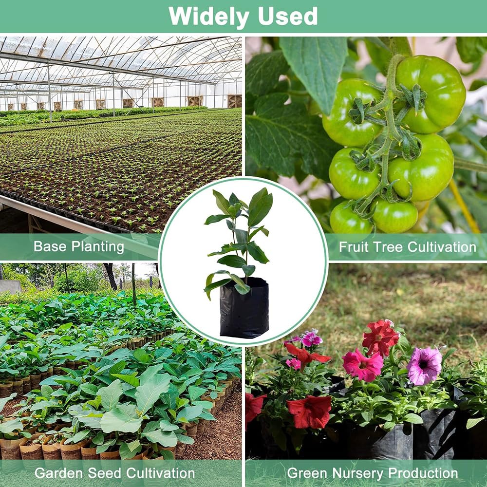 Sacs De Semis 100/200 Pièces, Sacs De Semis En Plastique Épais, Sacs De Plantes De Jardinage For Pommes De Terre/fleurs/tomates/plantes De Semis/fournitures De Jardinage Domestique(200pcs,20x26cm)