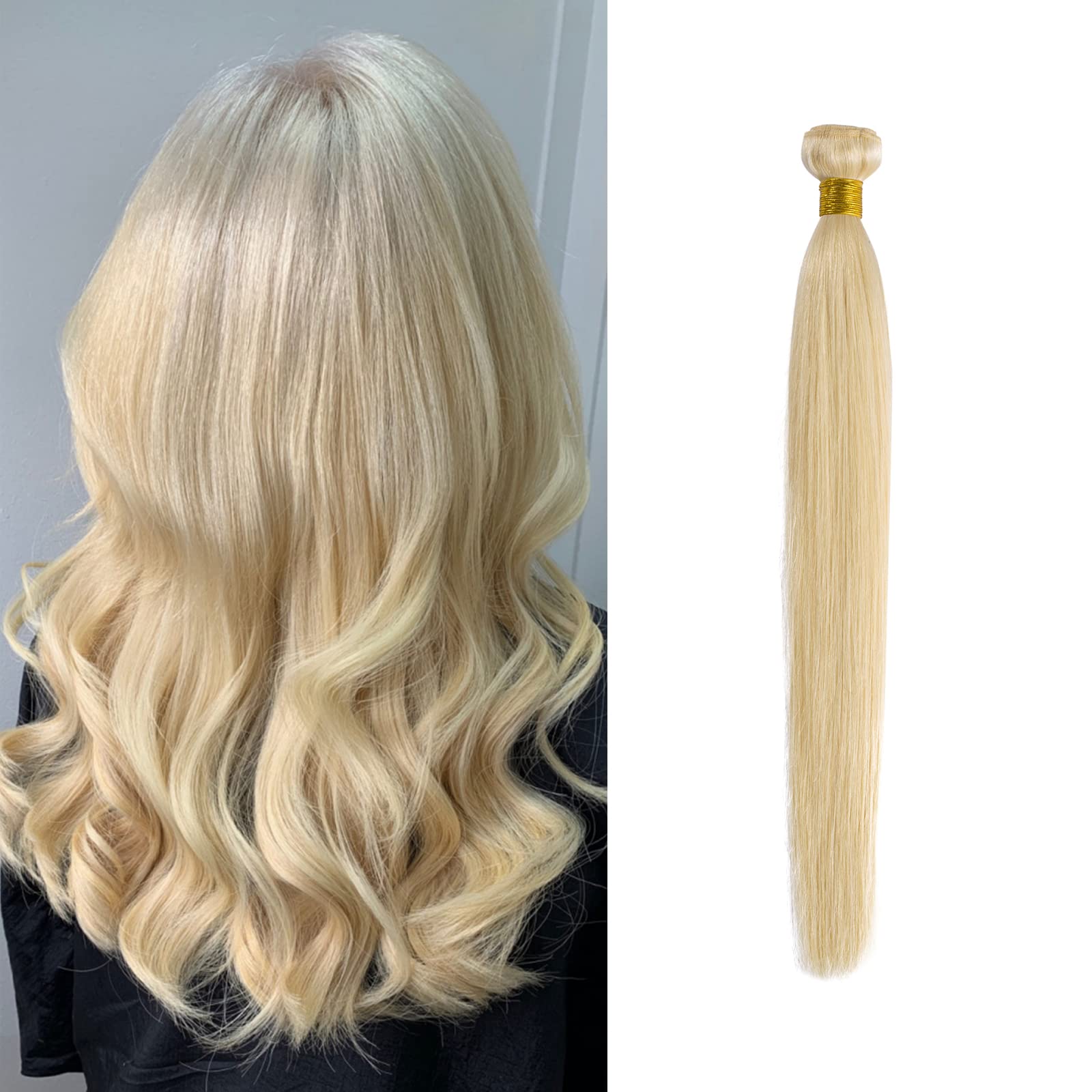 Amazon.com : Benehair Human Hair Bundles 16 Inch Straight Bundles Human Hair  1 Bundle Brazilian Hair Bundles Bleach Blonde 100% Unprocessed Virgin Long  Remy Weave Hair Extensions #613 100g : Beauty & Personal Care
