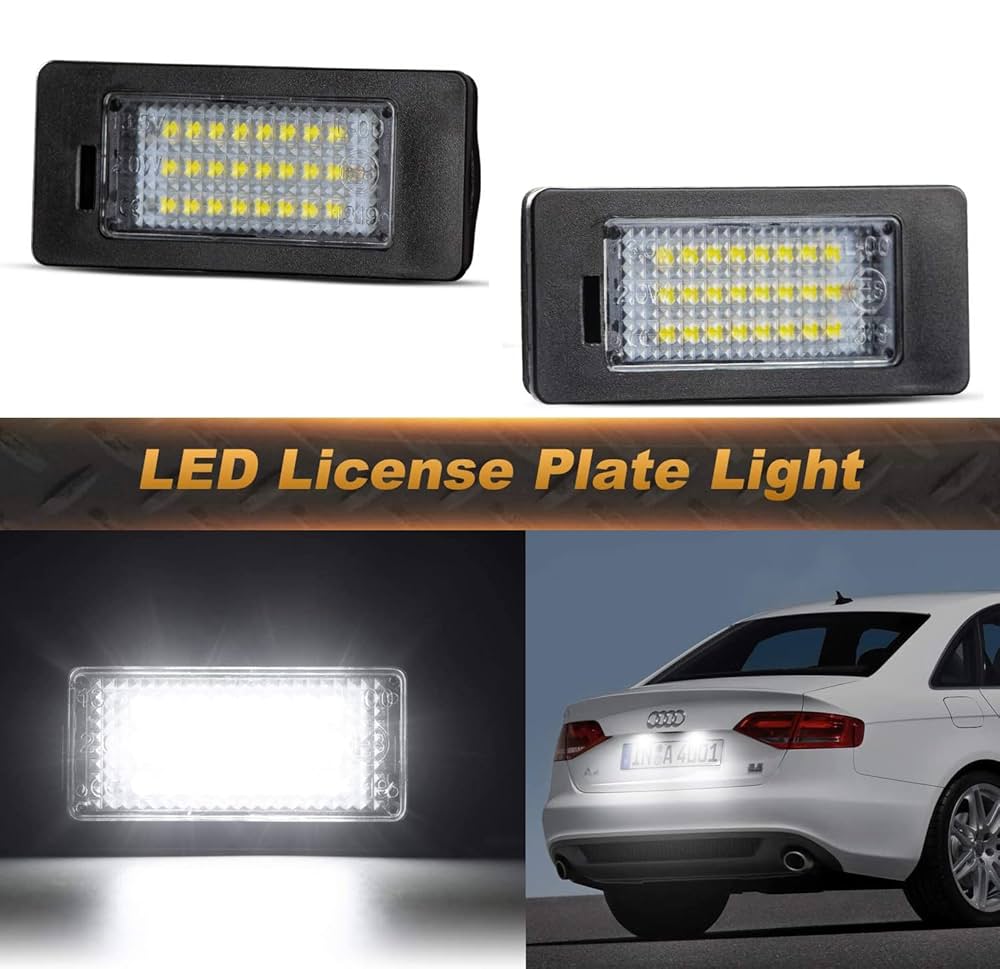 LED Number Plate Lights For Au-di A3 S3 A4 S4 A6 S6 A8 Q7, 12V 24