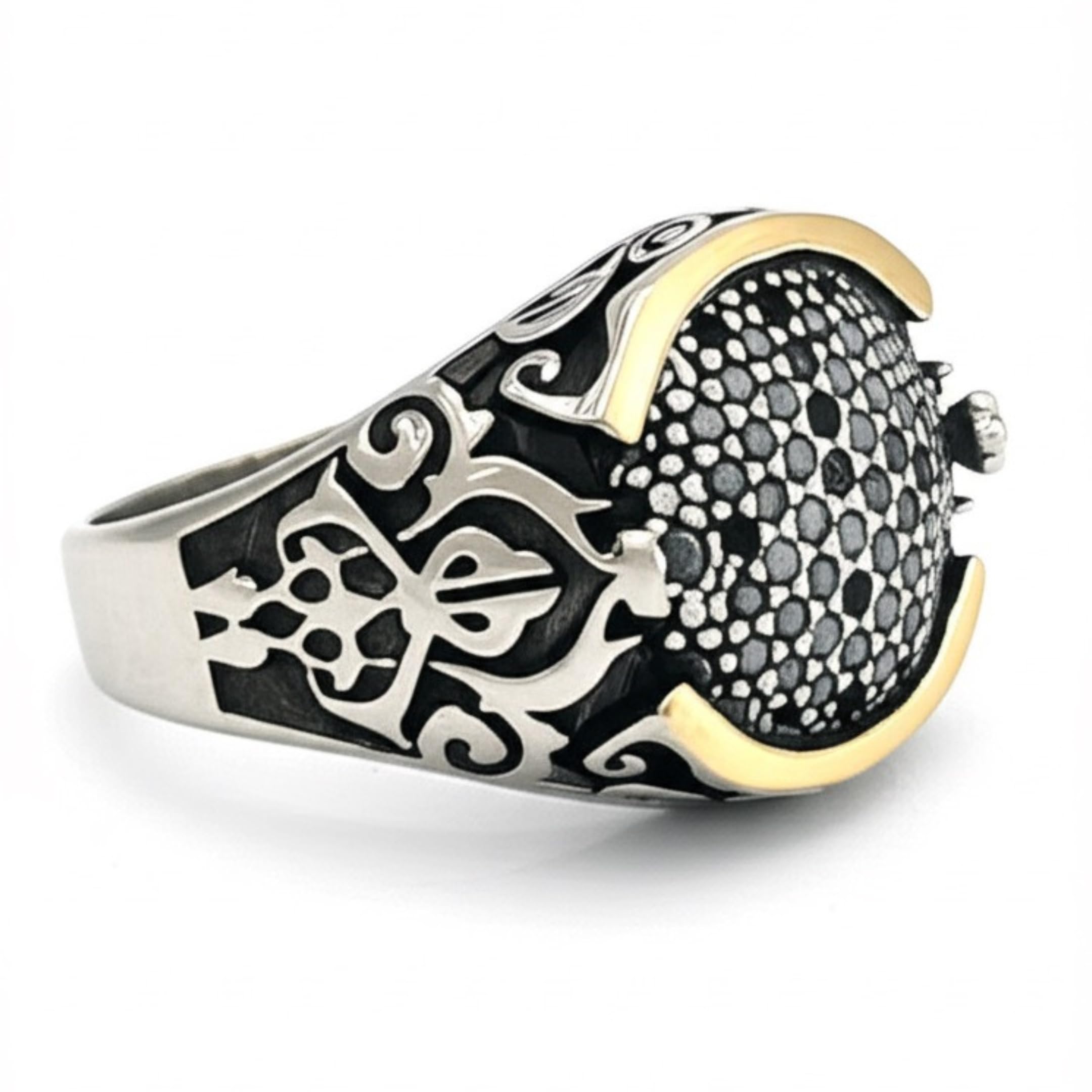 the men thing Royal Series - MYSTIC FANG RING - Pure Stainless Steel Men’s Steel-Gold-Plated Ring – Statement Luxury Jewelry (Size : 19-22-24)-picture-40