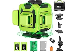 Laser Level 360° Self-Leveling, 12 Lines Green Beam Laser Level, 3x360° 3D...