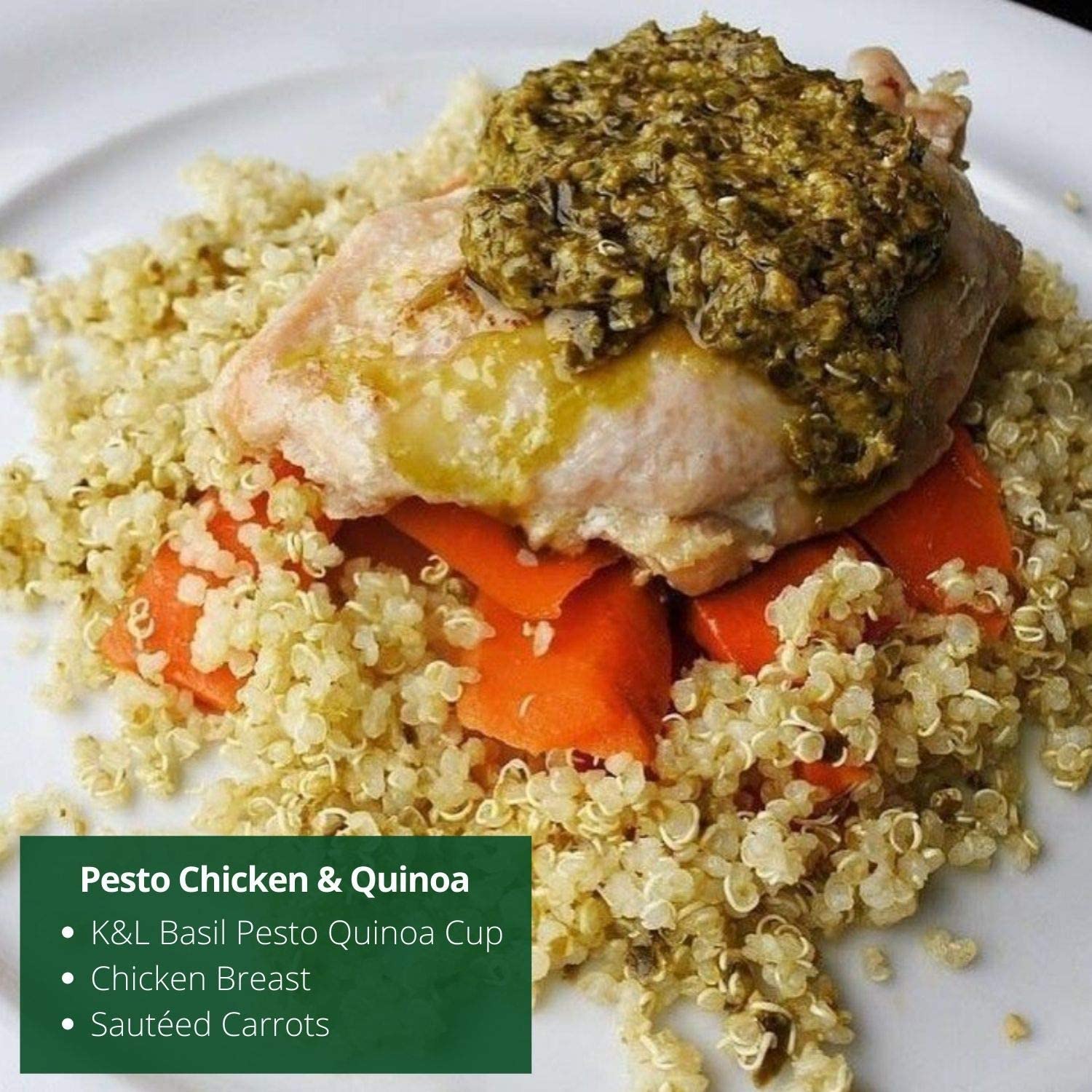 Kitchen & Love Basil Pesto Quinoa Quick Meal 6-Pack | Gluten-Free, Ready-to-Eat, No Refrigeration Required