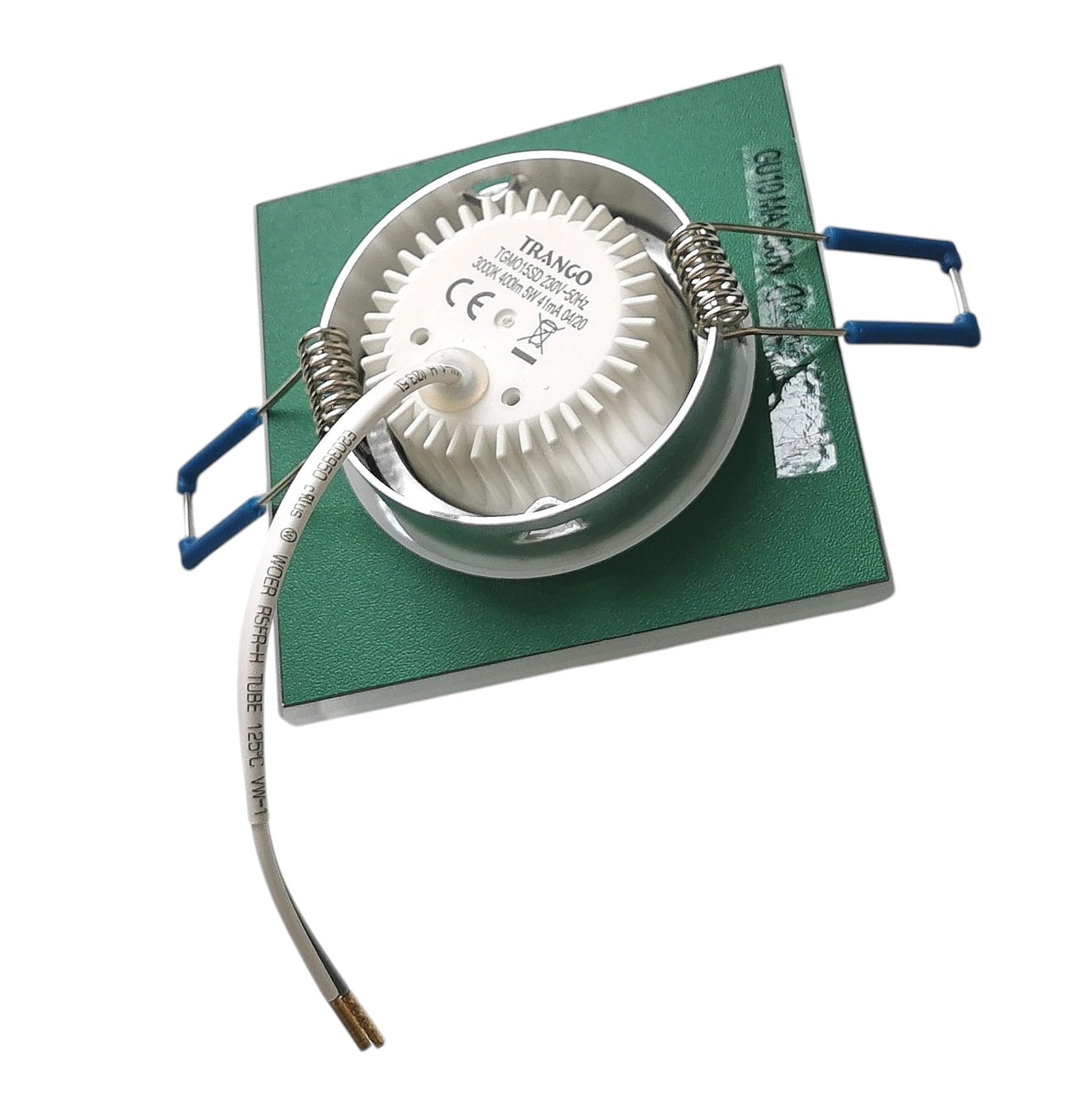 Trango 6er Set 6729(S)-06MOSD *CRYSTAL* Deckenstrahler aus satiniertem Glas inkl. 6x 3-Stufen dimmbar Ultra Flach LED Modul, 3000K warmweiß Einbauleuchte, Einbauspot, Deckenleuchte, Einbaustrahler