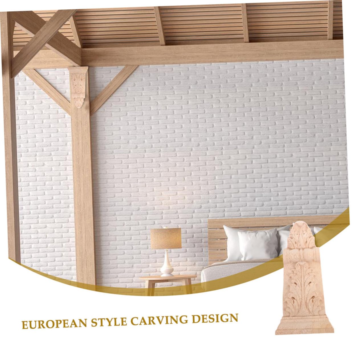 Corbeau ornemental en bois sculpté, support décoratif