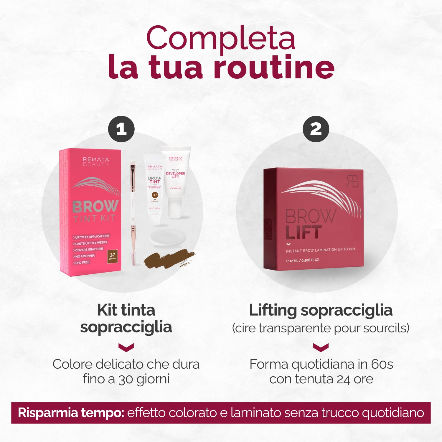 RB RENATA BEAUTY Brow Lift – Cera Trasparente per Sopracciglia (Gel Fissante) Effetto Laminazione – Tenuta Forte 24 ore, Asciugatura Trasparente – Senza Residui Bianchi – Scovolino Incluso – 12 ml