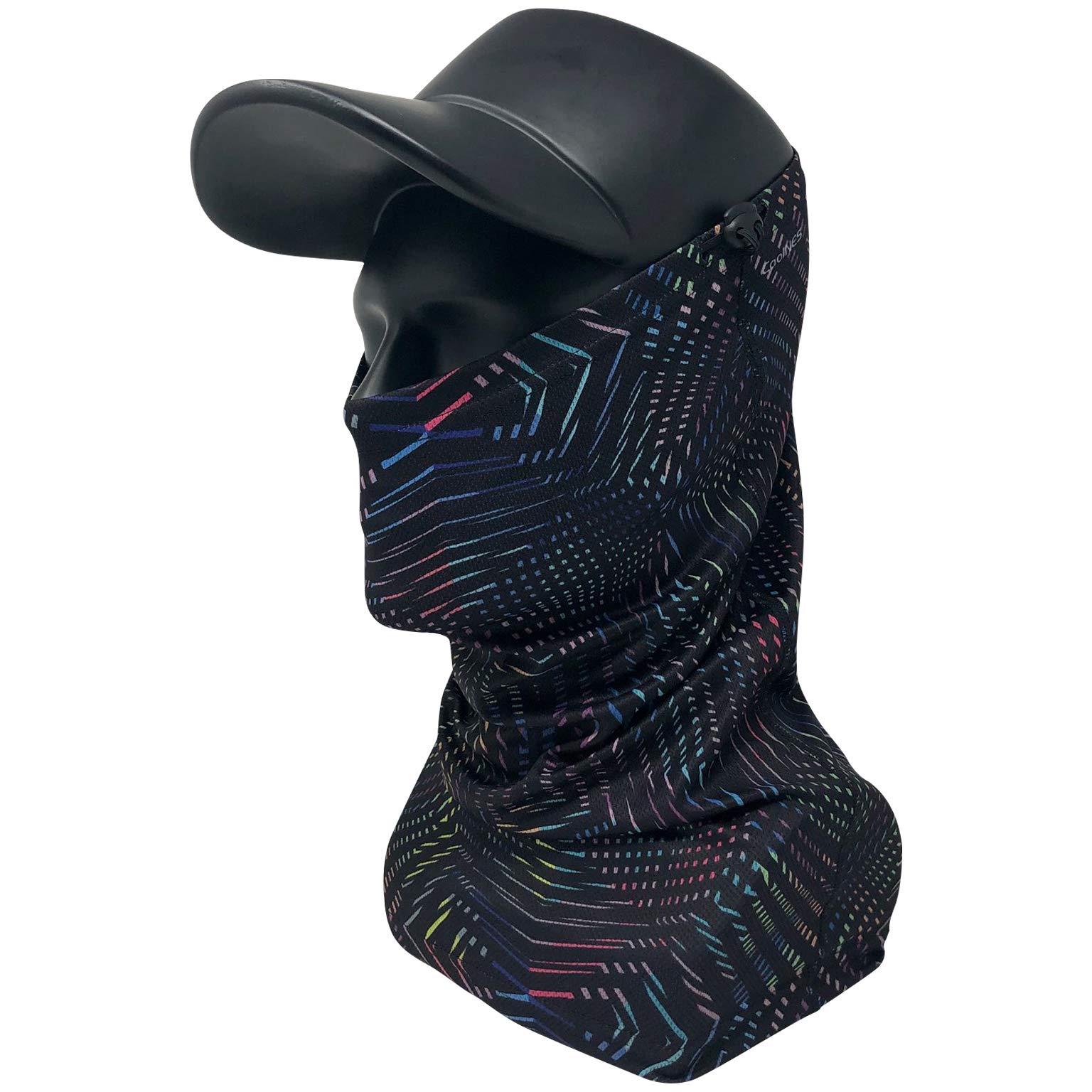 CoolNES - Neck Gaiter with Drawstring, Reusable Breathable Face Mask Cloth Washable Bandana Sun Shield UV UPF 50+