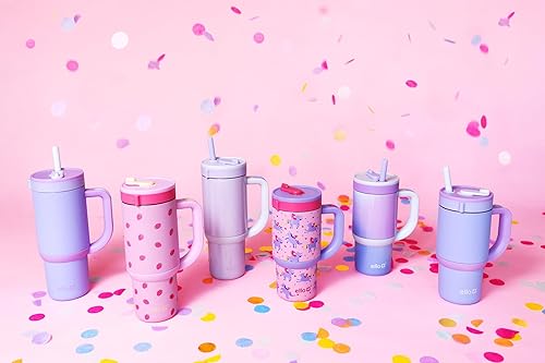 Miniatura 8 de Ello Oasis - Vaso de acero inoxidable de 14 onzas con asa y popote retráctil, 100% a prueba de fugas, doble pared aislada al vacío, botella de agua