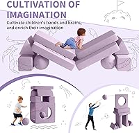 Vista 26 de 12 sofás modulares de juego para niños con 2 bolas y túnel, sofás de juego para niños pequeños para sala de juegos, sofás modulares para juego