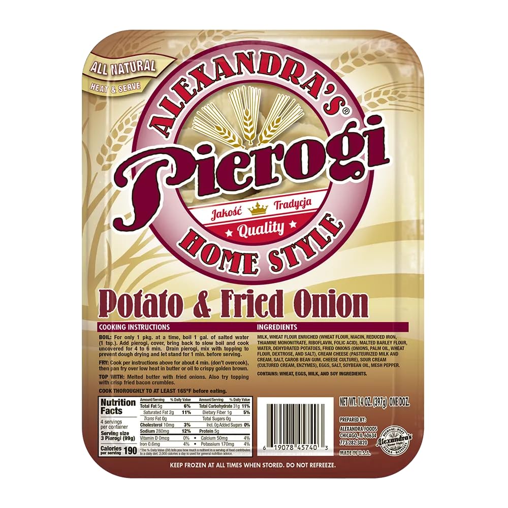 Alexandra's Pierogis 14 oz., Pack of 6 (72 Pierogis total) (Meat)