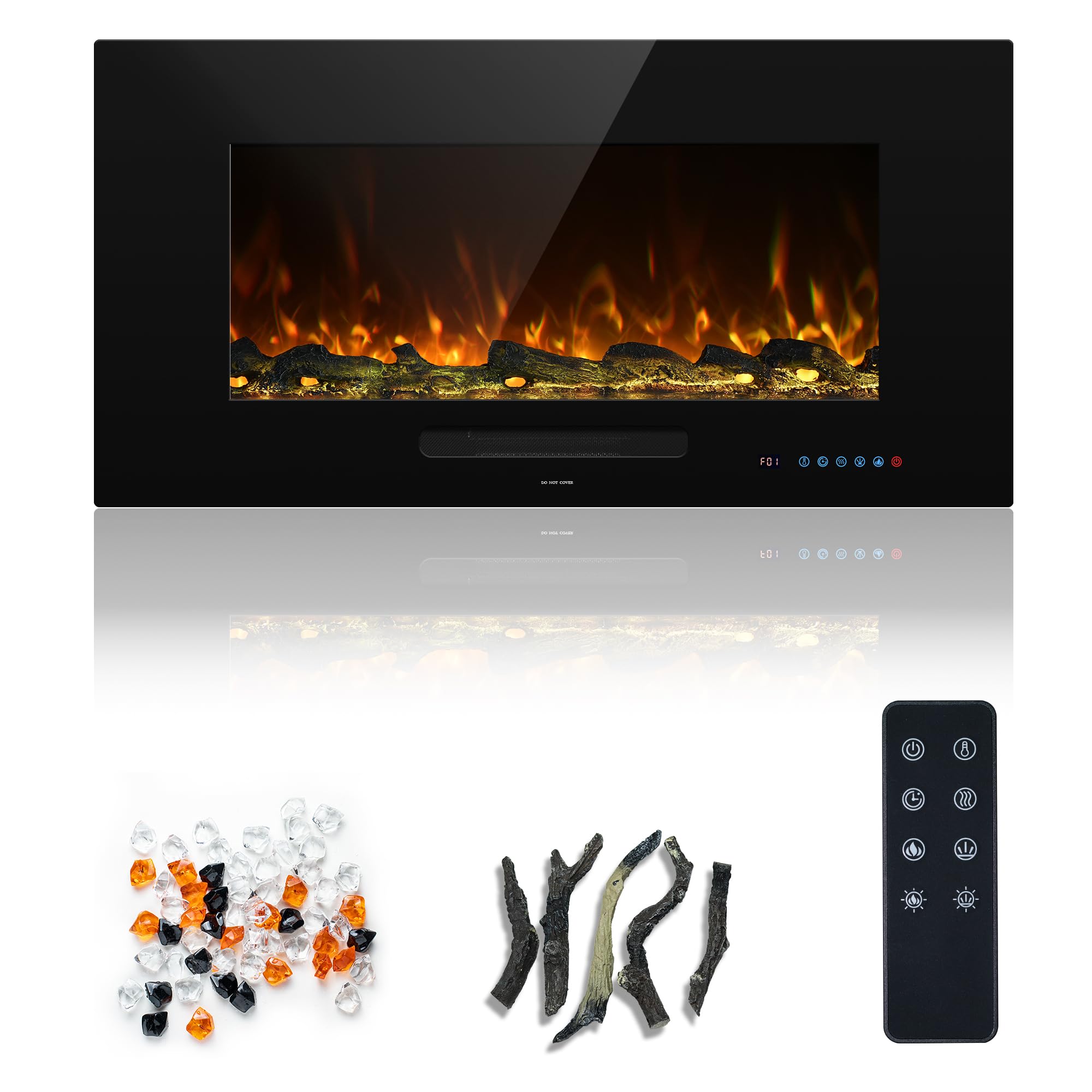 Photo 1 of 36 inch Electric Fireplace, Recessed &Wall Mounted Fireplace Heater,1500W