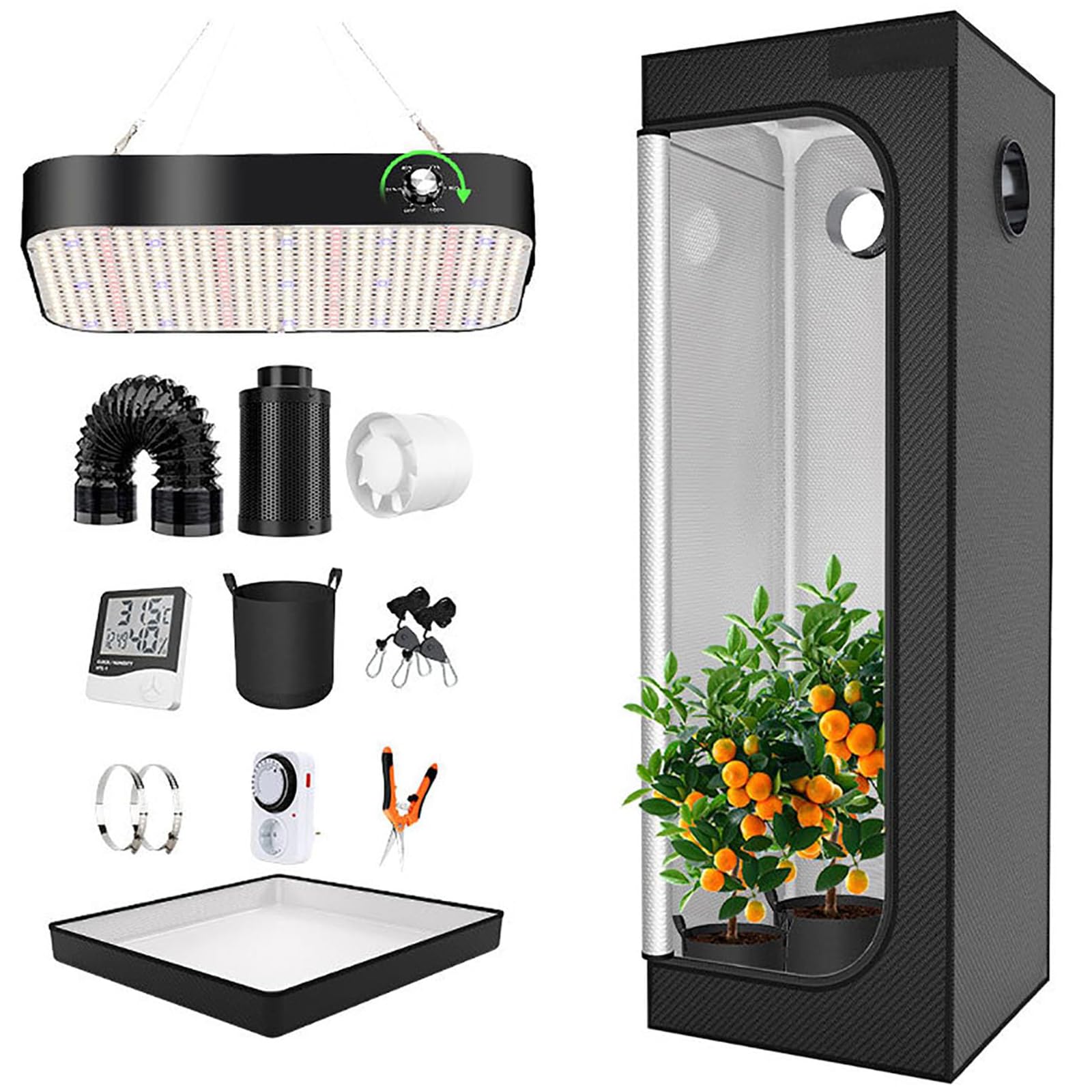 Kit tente de culture LED 200W pour faire pousser vos herbes aromatiques à la maison