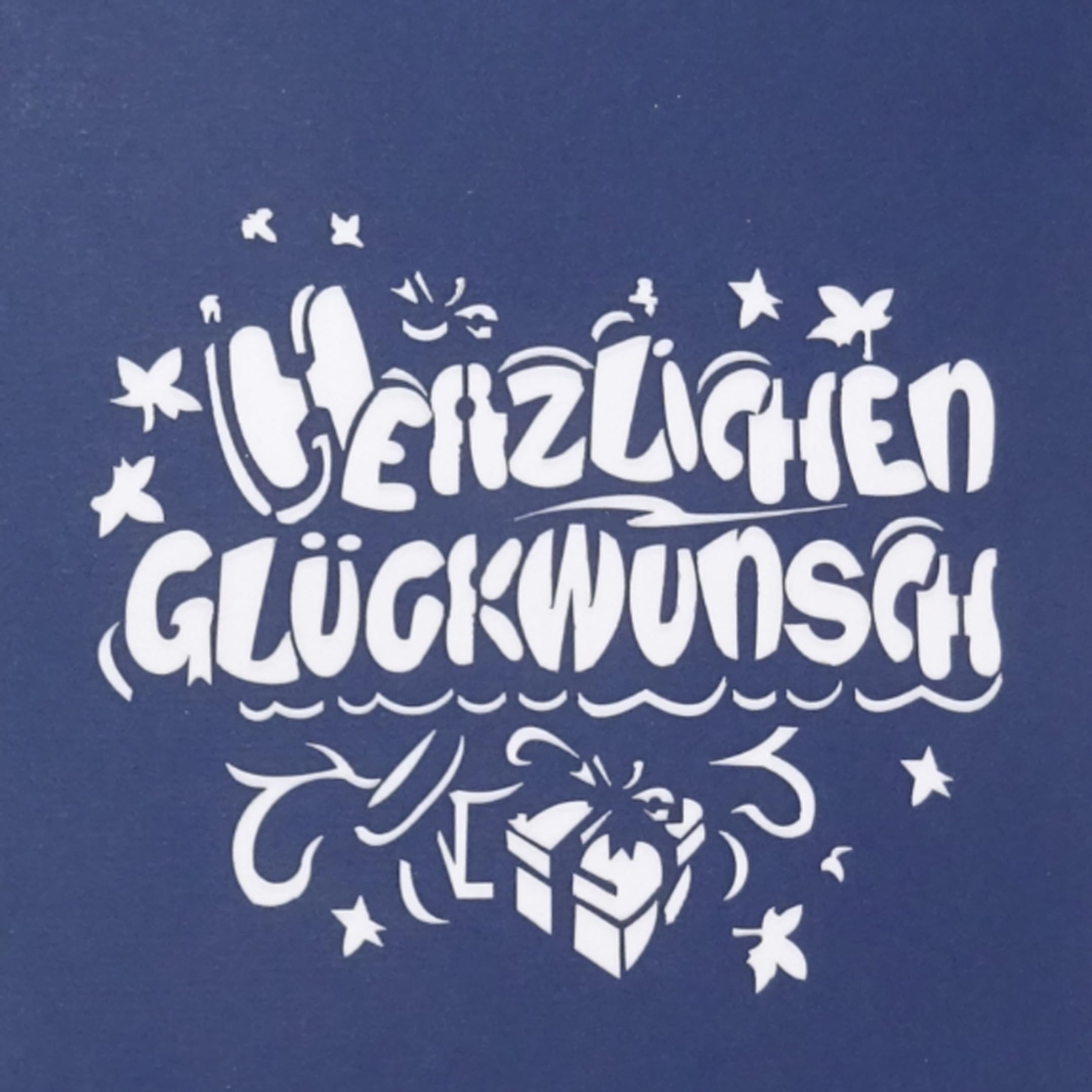 10er Set 3D Geburtstagskarte Geschenke - Blau & Weiß - Pop Up Karte zum Geburtstag, Namenstag und zur Geburt