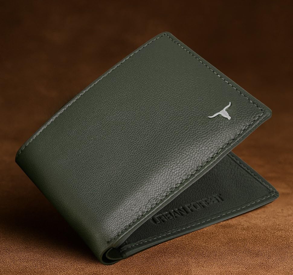 URBAN FOREST George Green Leather Wallet for Men - Image 6 thumbnail