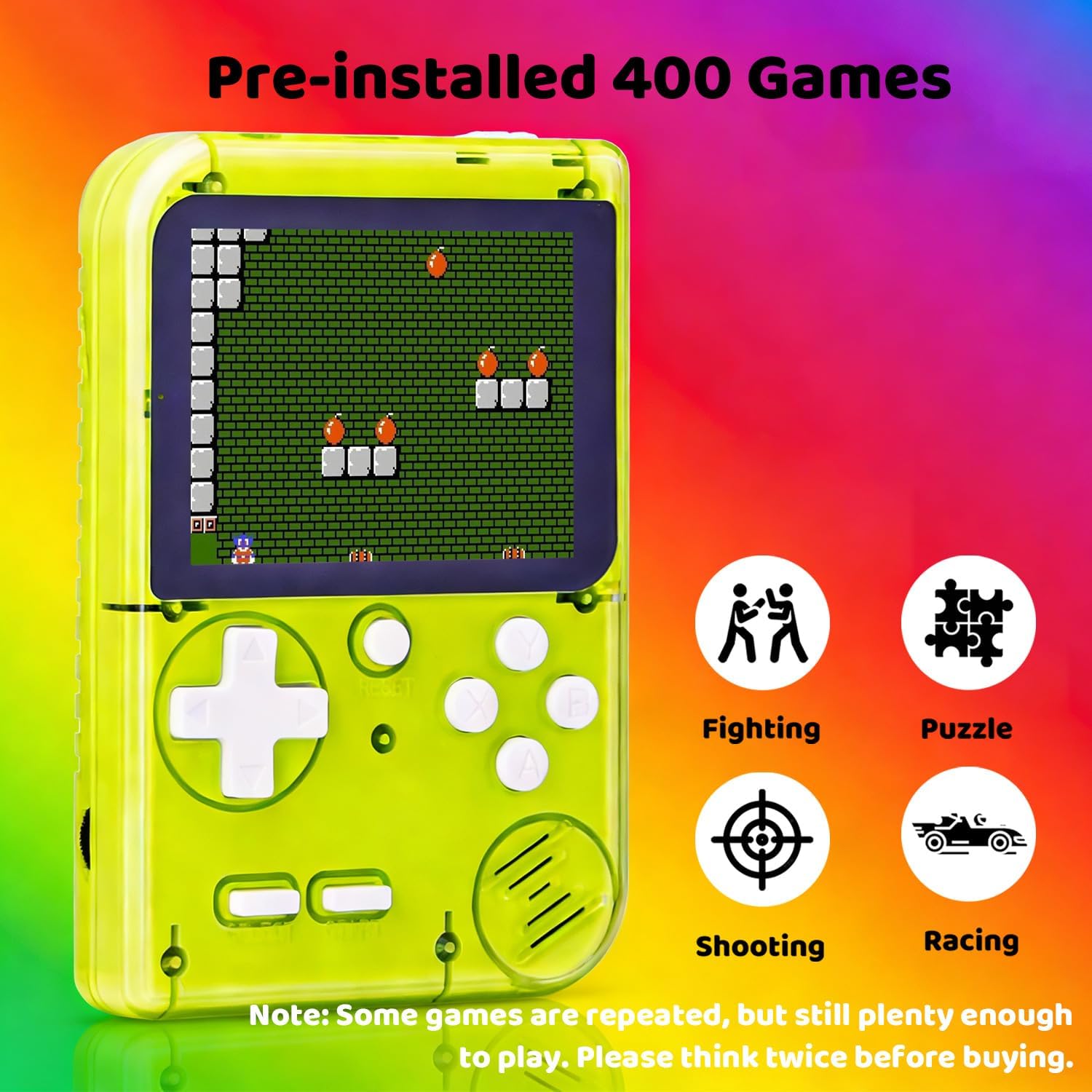 Kids Handheld Game Console Pre-Loaded 400 Classic Games, Portable Video Game Console with 2.8" Color Screen, Rechargeable Battery, Handheld Electric Game Console for Boys Girls (Green) 4 71am7a7XuiL. AC SL1500