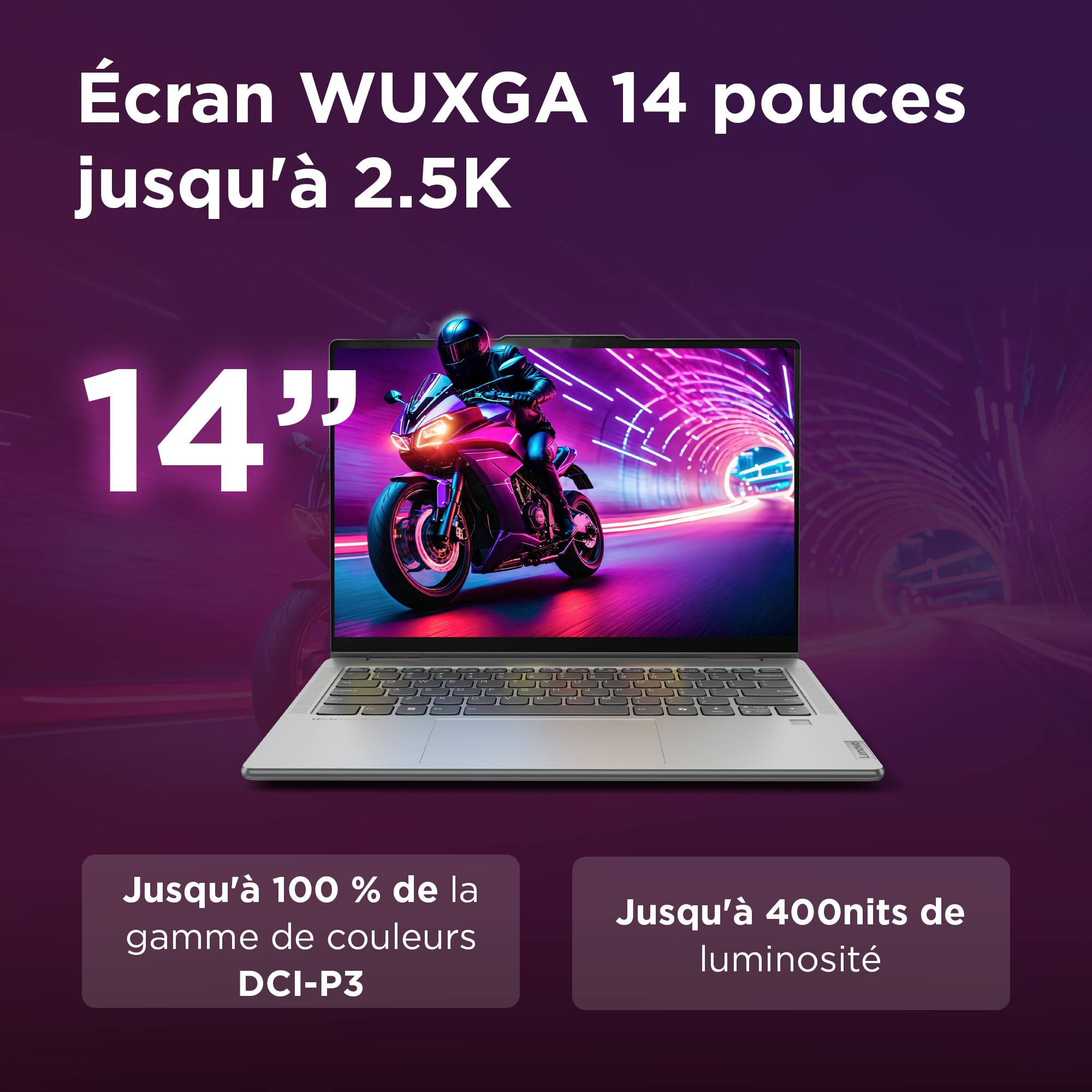 Lenovo Yoga 7 2-en-1 14AHP9 - Ordinateur Portable AI 14'' WUXGA OLED (AMD Ryzen 5 8640HS, RAM 16Go, SSD 512Go, AMD Radeon 760M Graphics, Windows 11 Home) Clavier rétroéclairé AZERTY Français - Gris