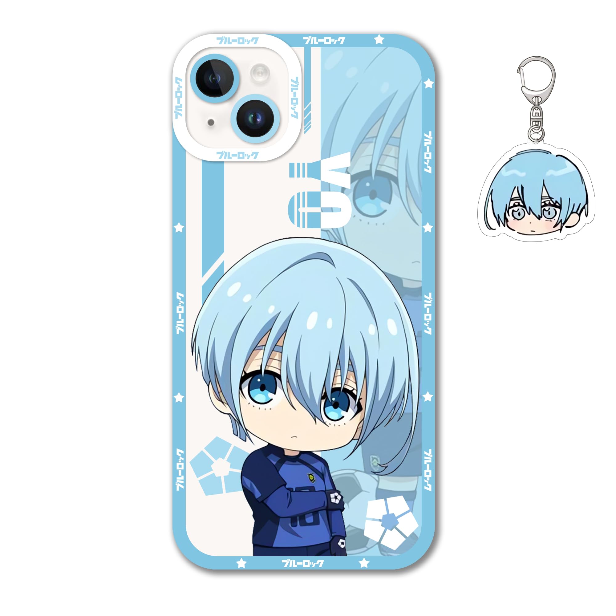 SodaMeow Blue Lock Phone Case Compatible with iPhone 16/15/14/13/12/11/X/8 Multi-Model Nagi Phone Cover Shidou Anime Hiori (for iPhone 13,Yo Hiori-4)