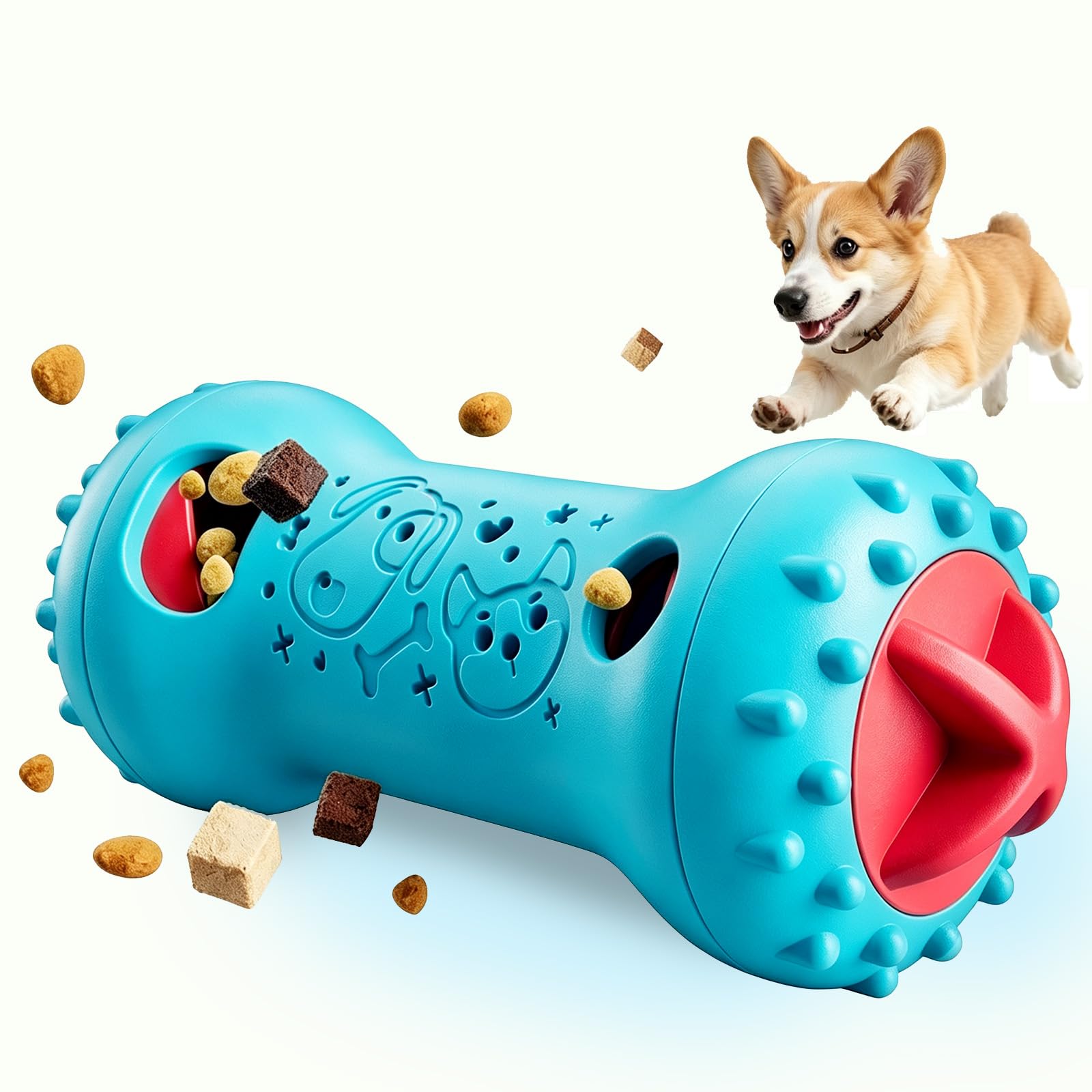 letcdfer Interactive Dog Toys, Slow Feeder Dog Treat Dispenser Toy