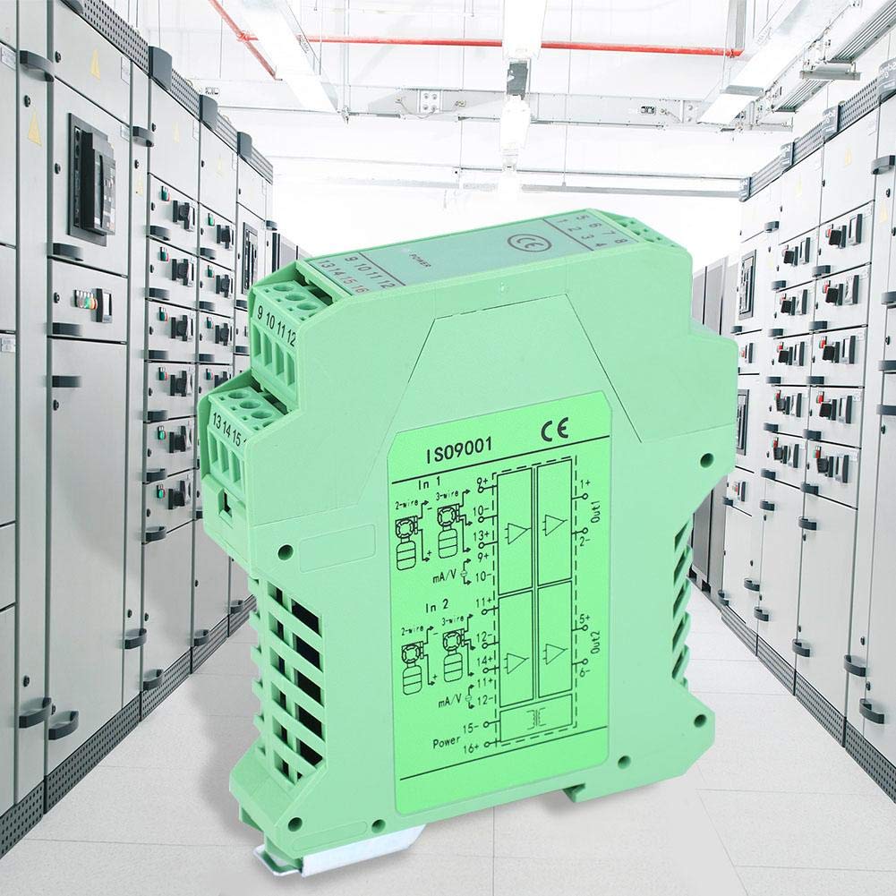 Wosume DC-Signalisolator 4–20 MA Modul – 2 In 2 Out, 0–5 V / 0–10 V, Schienentyp, Mit HF-Filter Und 0,1 % Genauigkeit