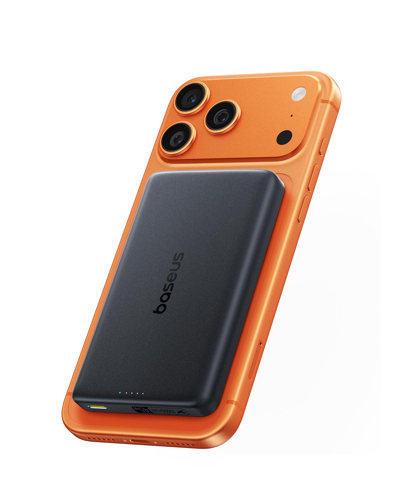 Baseus PicoGo AM52 Power Bank, Qi2.2 Magsafe Powerbank 10000mAh, Ricarica Wireless Ultraveloce da 25 W, Ricarica Rapida PD da 45 W, Batteria Esterna Magnetica Sottile per iPhone 17/16 Pro Max, Nero