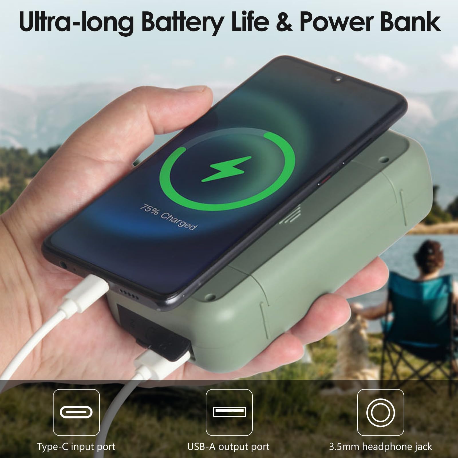 Radio de Emergencia Portátil, FM/Am Emergency Radio con Solar Recargable Radios de Dinamo con Manivela, SOS Allarme, Powerbank, Radios Solare Kit di Emergenza Dinamo per Campeggio, Ourdoor