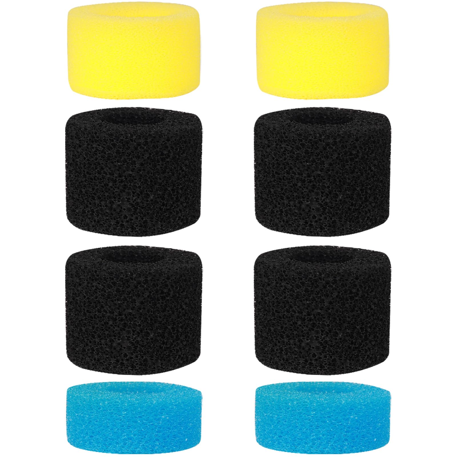 AquaMiracle Aquarium Filter Replacement Sponge, Fish Tank Filter Replacement Parts, Including 2 x Coarse Sponge, 2 x Fine Sponge & 4 x Carbonized Sponge