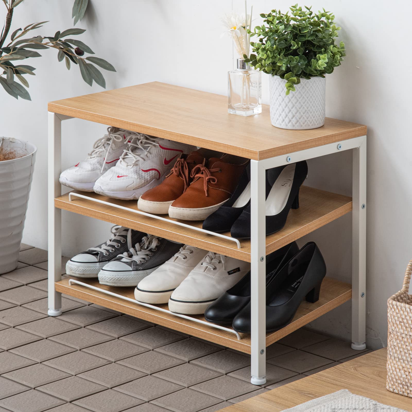 Amazon｜タンスのゲン シューズラック 幅60【奥深30cm】3段 汚れ