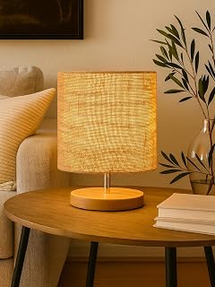 Decorcity Printed Table Lamp for Home Décor | Warm LED Night Lamp with Wooden Base | Decorative Bedside Lamp for Living Ro... Price In India