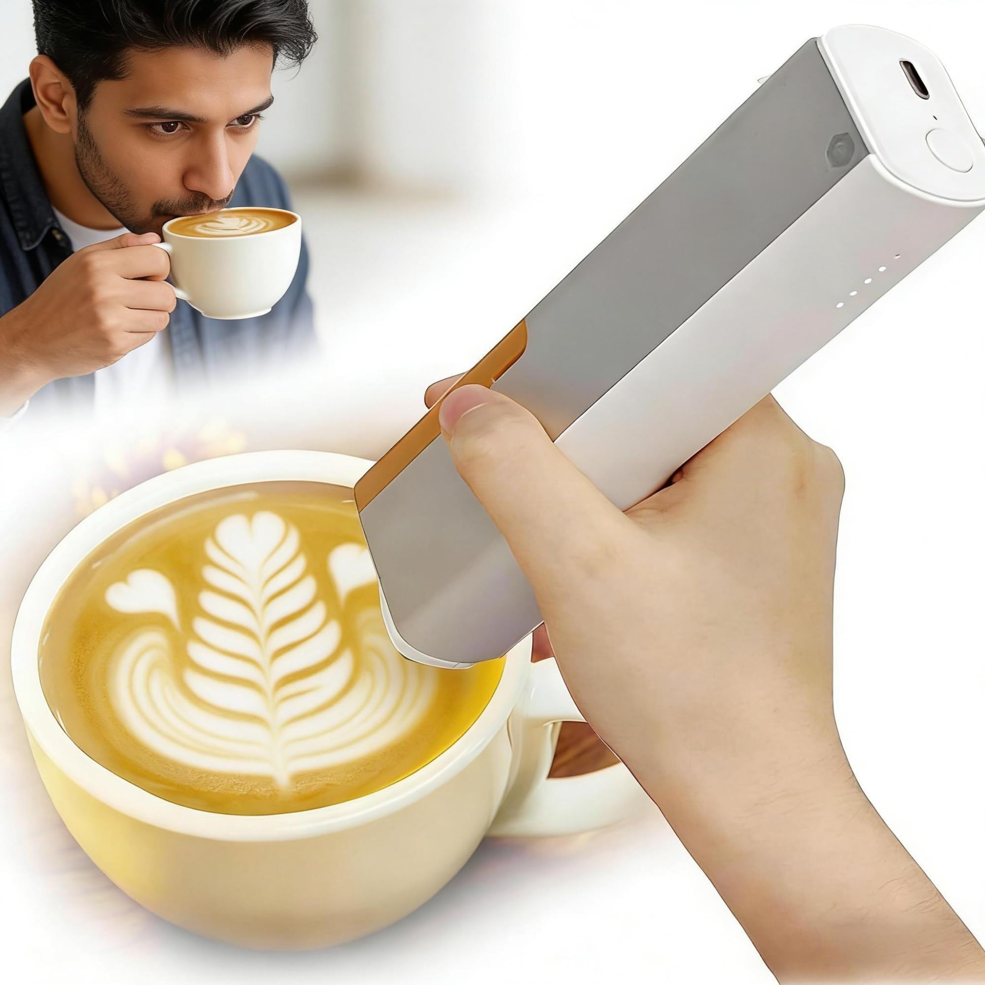 Impresora Comestible For Pasteles Galletas Bolígrafo De Mano For Imprimir Alimentos Portátil Y Compacto For Café Cerveza Cócteles Galletas De Macarrón Bluetooth For Hogar Pequeñas Tiendas(Red)