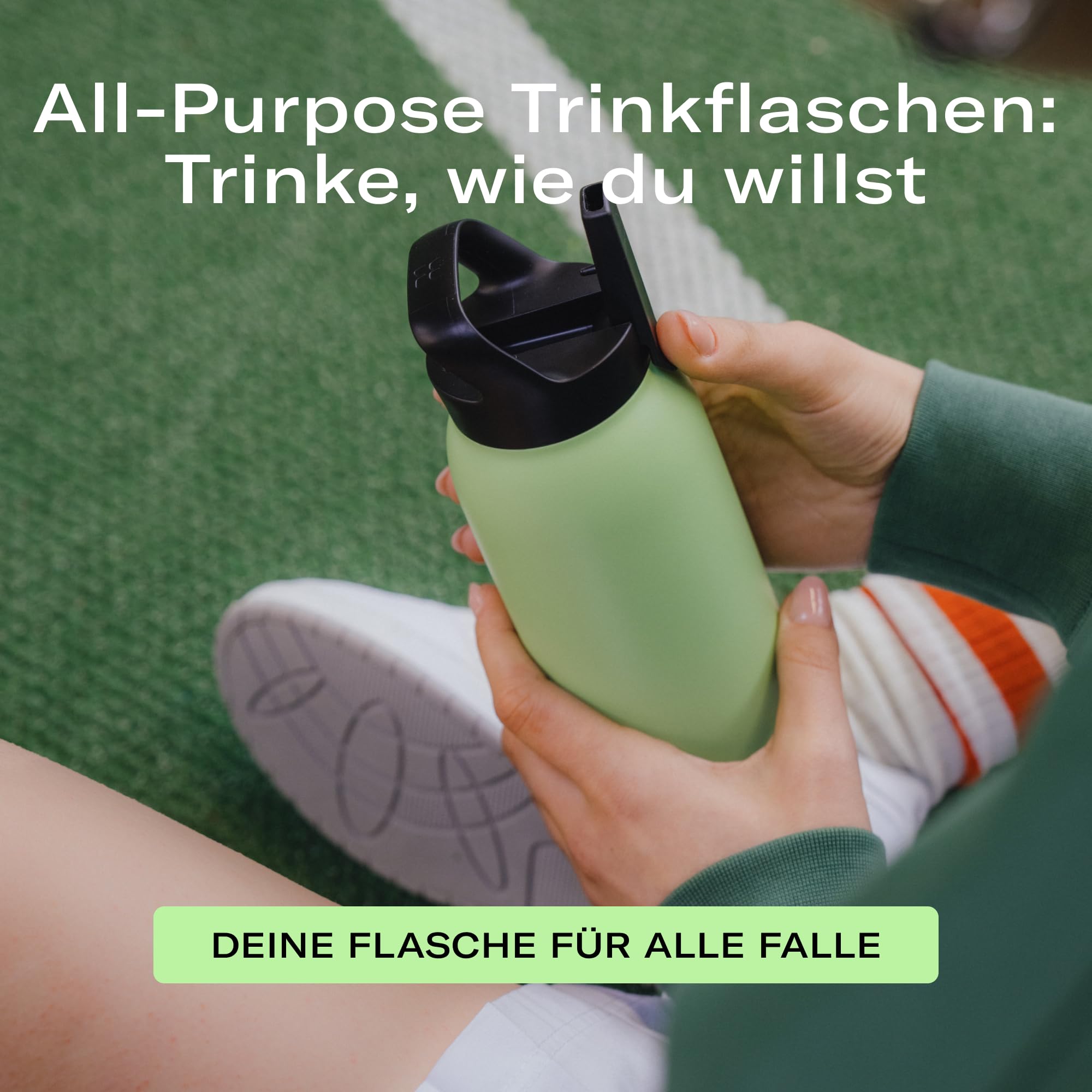 waterdrop® All Purpose Thermosflasche 1L – Trinkflasche mit Strohhalm – isolierte Edelstahl, 24h kalt - 6h heiß – auslaufsicher & bruchsicher – Thermobecher