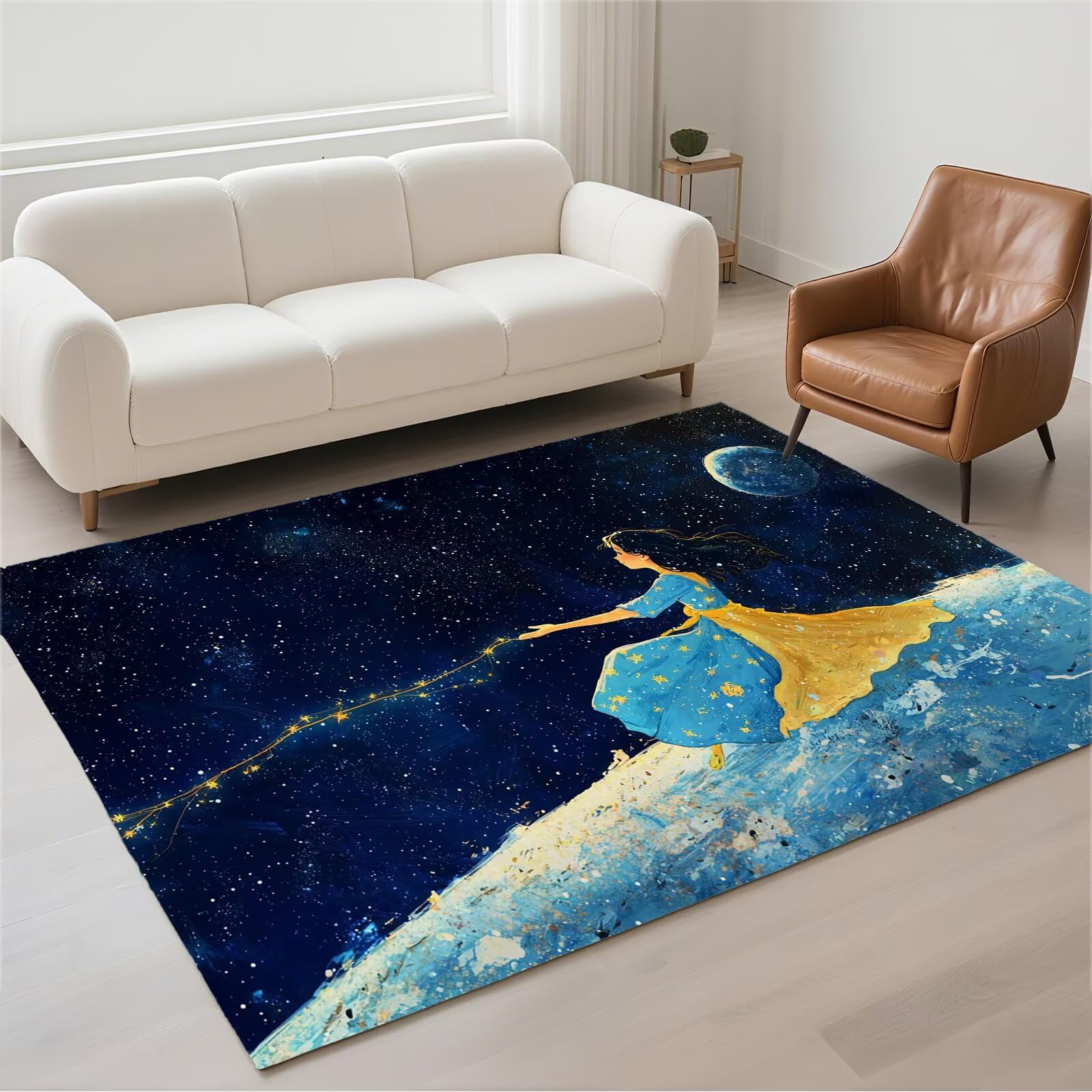 Tapis chambre adulte moderne et petit tapis de couloir étanche 70x140cm