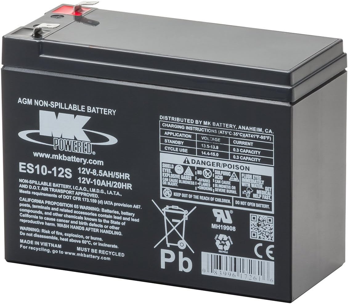 MK Battery ES10-12S Maintenance-Free Rechargeable Sealed Lead-Acid Battery