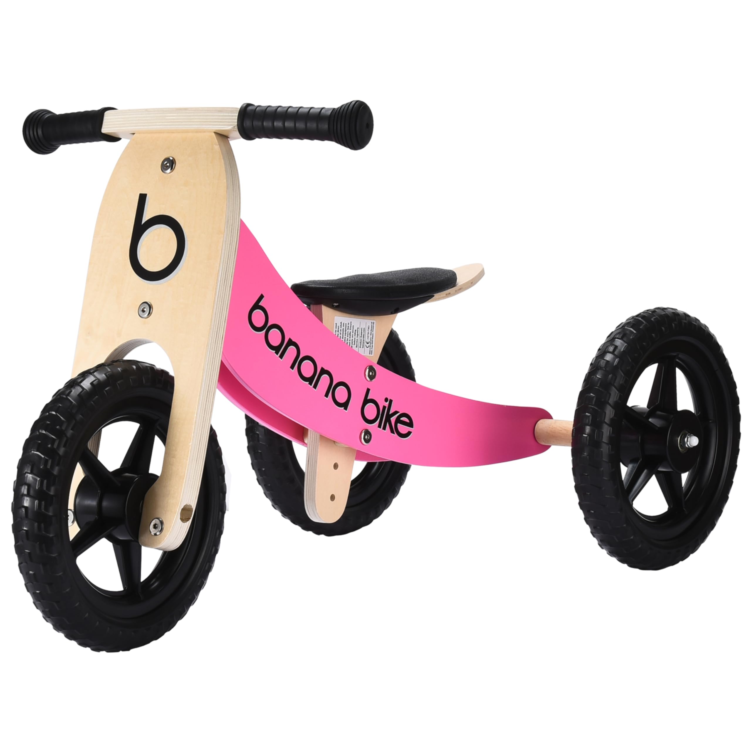 banana bike Toddler Wooden Balance Bike - No Pedals Tricycle - Puncture Proof Tires, Ergonomic and Durable - Birthday Gift for Boys and Girls
